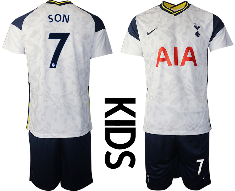 Youth 2020-2021 club Tottenham home white #7 Soccer Jerseys